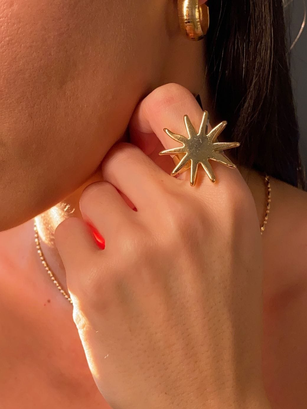 Anel Sunny Regulável Ouro 18k