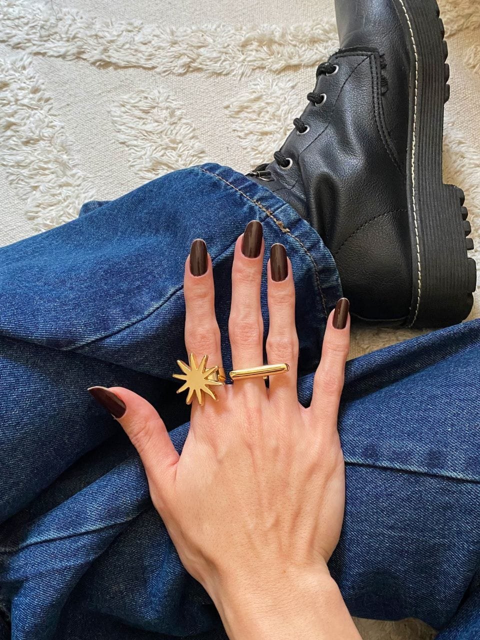 Anel Sunny Regulável Ouro 18k