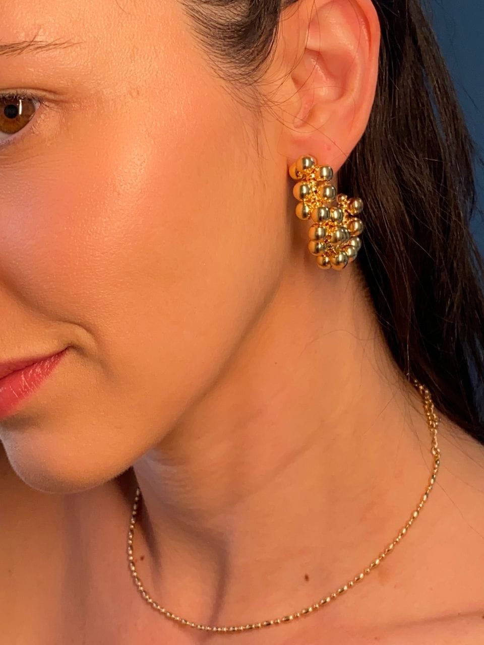 Argola Maxi Esferas Ouro 18k