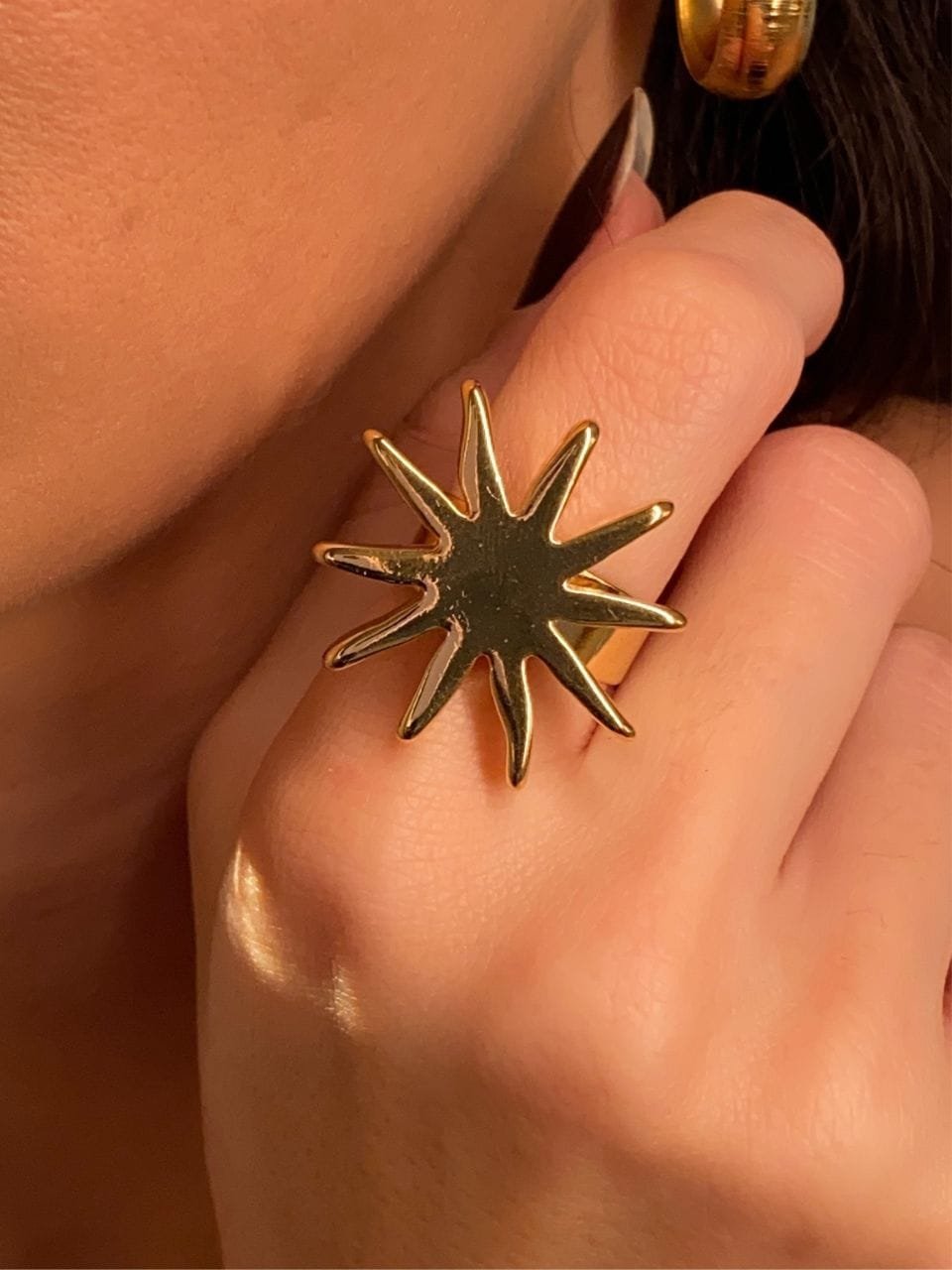 Anel Sunny Regulável Ouro 18k