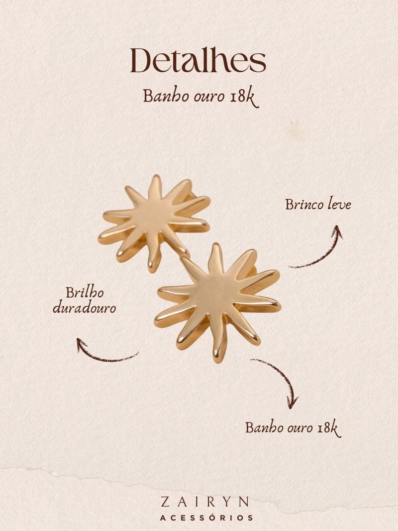 Brinco Sunny Ouro 18k