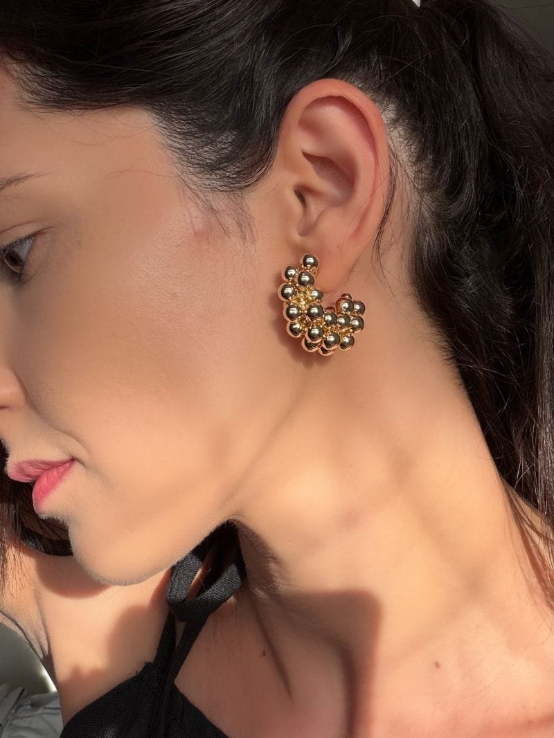 Argola Esferas P Ouro 18k