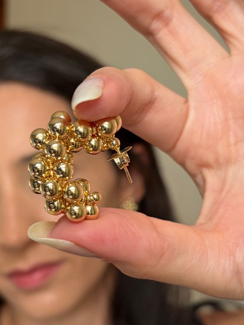 Argola Esferas P Ouro 18k